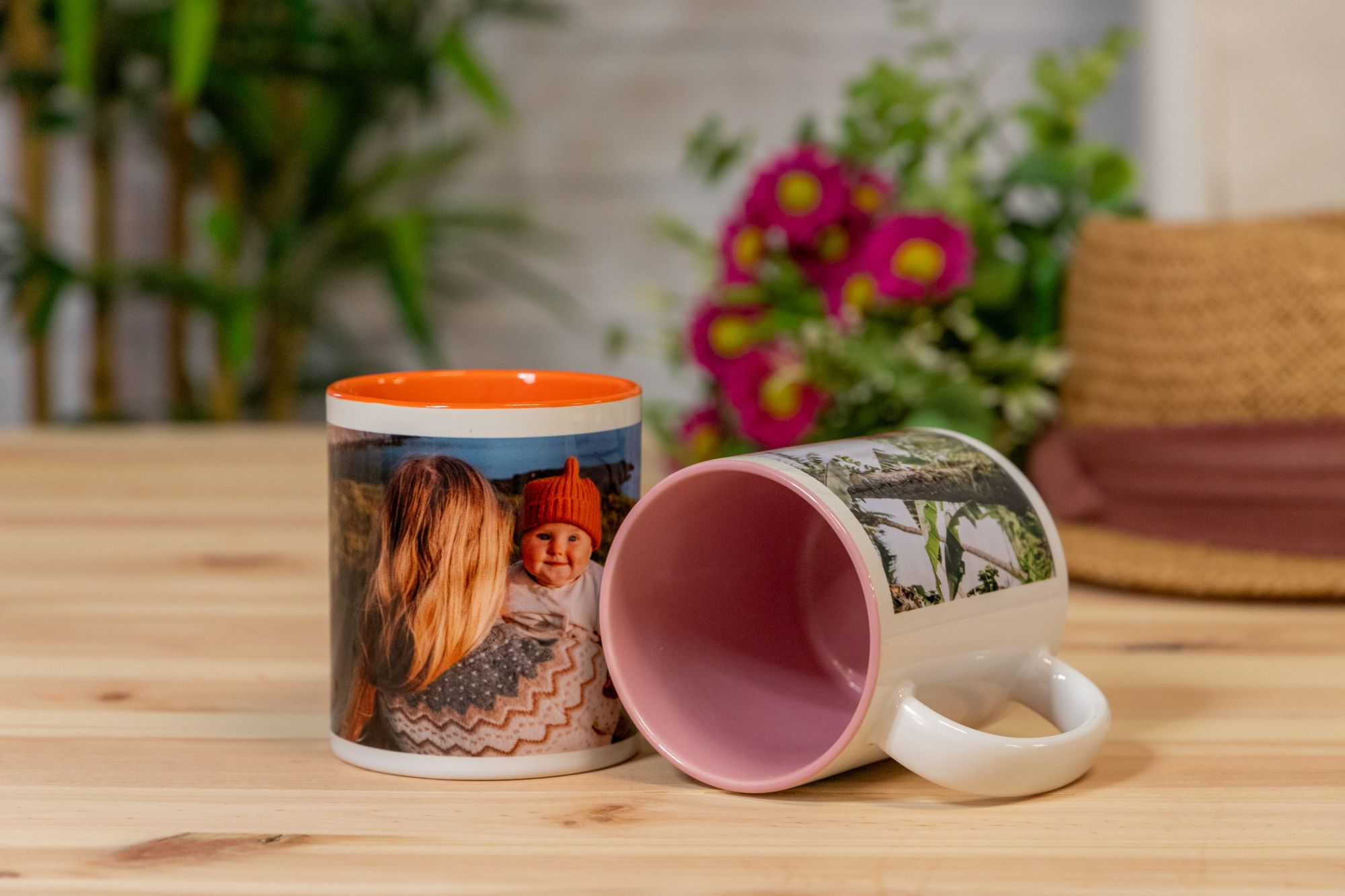 Tazas personalizadas con interior de color a escoger