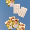 Productos Fotoprix. Calendario personalizado con fotos tamaño de cartera. Varios ejemplares y su parte delantera con calendario y su parte trasera con foto.