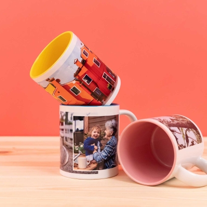 Regalos de Fotoprix, taza personalizada. Alegra cada uno de tus desayunos con tu foto favorita. Puedes colocar una o varias fotos.