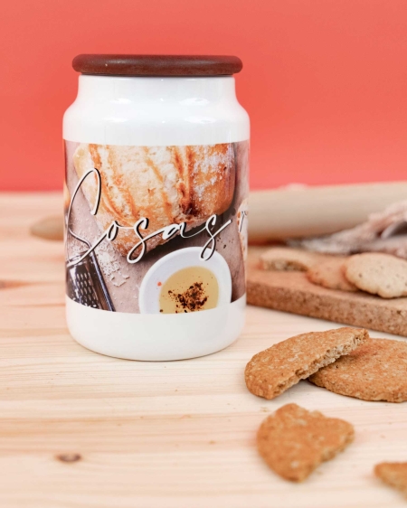 Regalos de Fotoprix. Bote de cocina personalizado. Conserva todo tipo de alimentos en un recipiente en el que observarás cada día tu foto favorita.