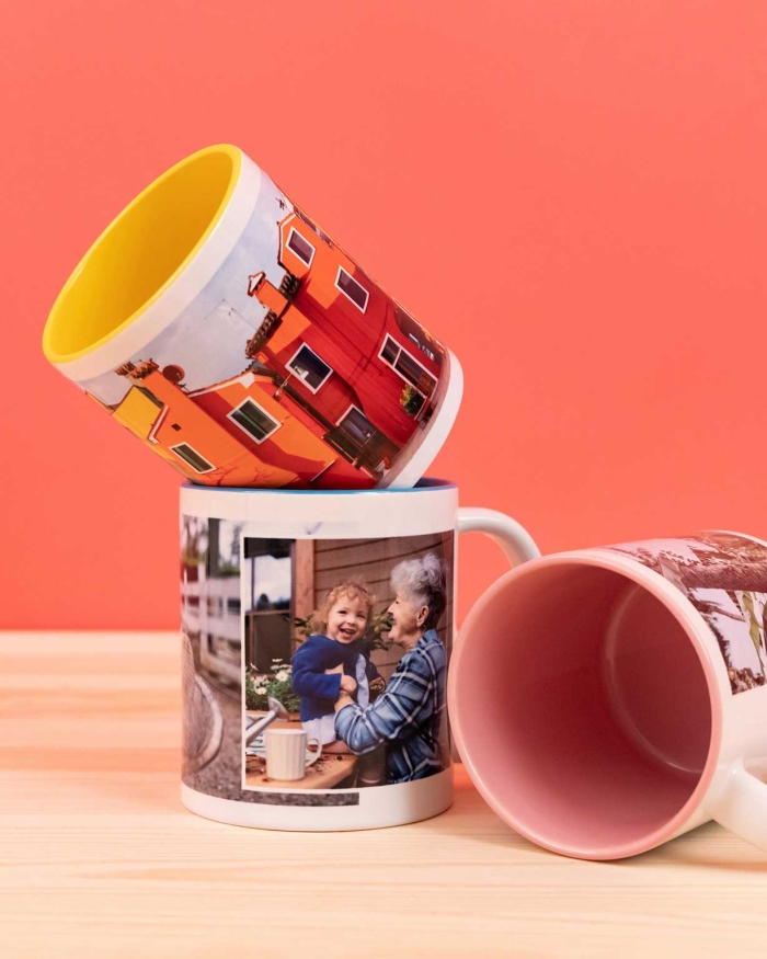 Regalos de Fotoprix, taza personalizada. Alegra cada uno de tus desayunos con tu foto favorita. Puedes colocar una o varias fotos.