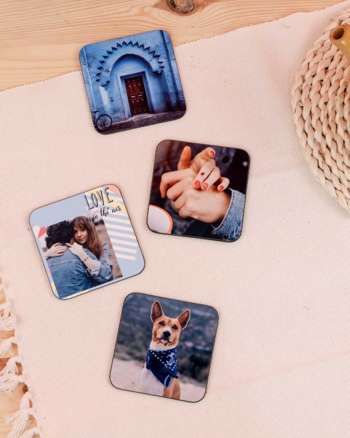 Los  posavasos personalizados con foto de Fotoprix son un regalo original y muy útil para cualquier hogar.
Son sencillos de crear y siempre gustan porque son un producto grueso, de calidad y resistente.